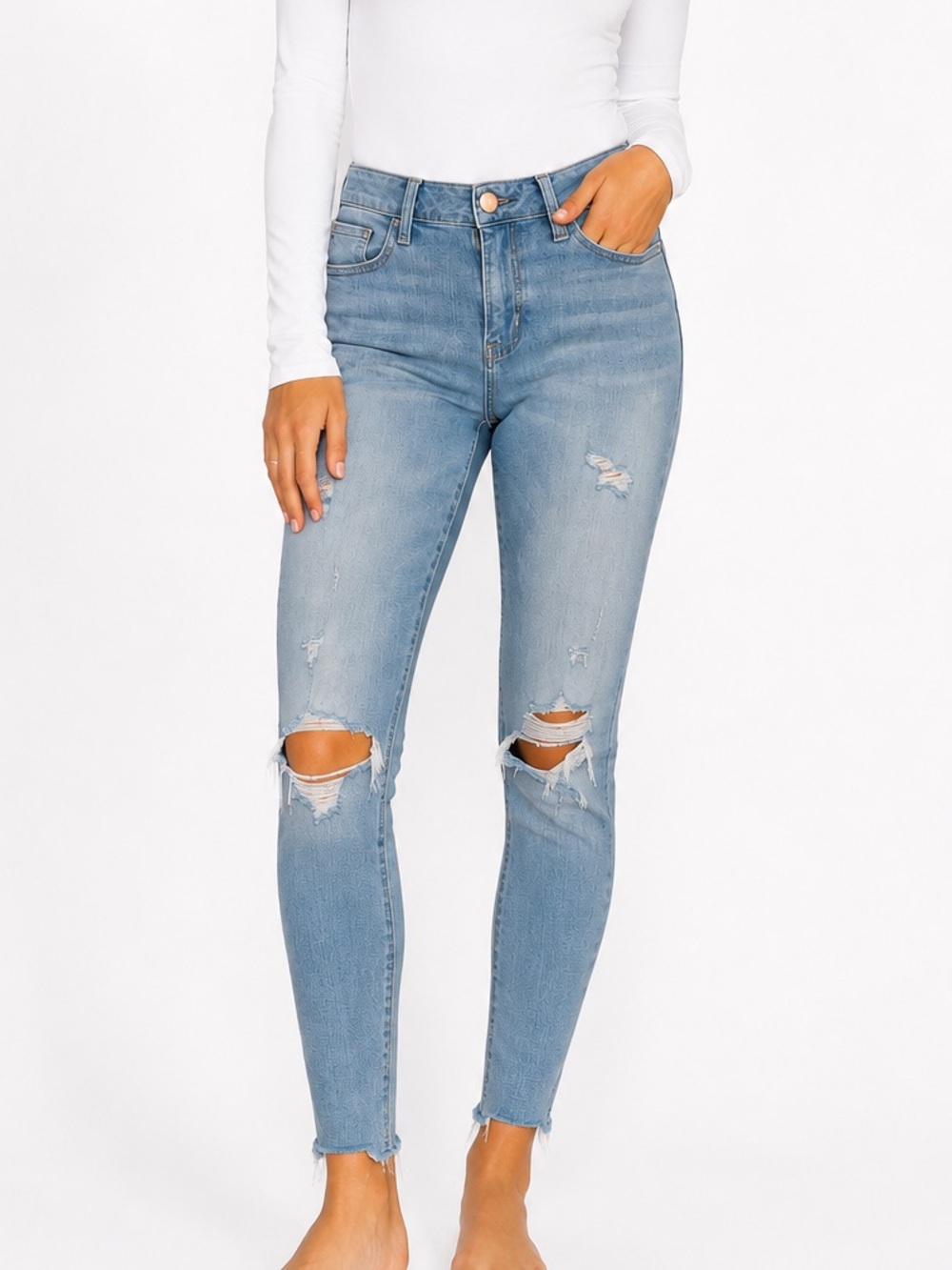 American Eagle Outfitters Jegging 360° Super Stretch Distressed Jeans Size 6 Reg